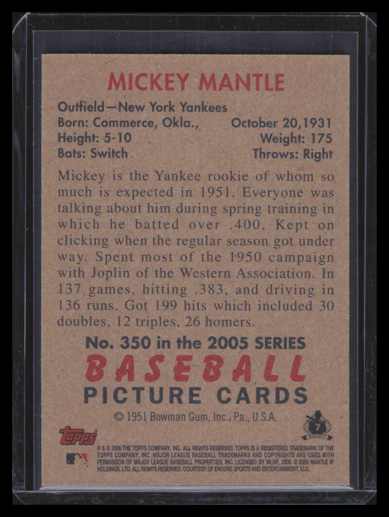 2005 Bowman Heritage 350 Mickey Mantle 154656