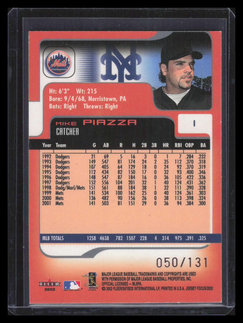 2002 Fleer Focus JE Century Parallel 1 Mike Piazza 50/131