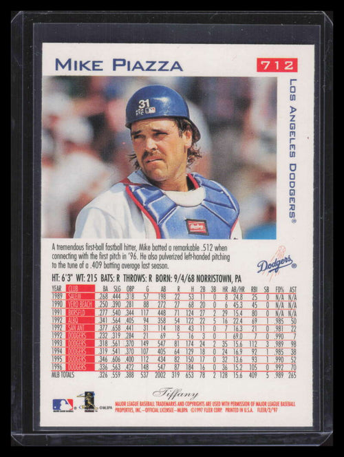 1997 Fleer Tiffany 712 Mike Piazza ENC Encore