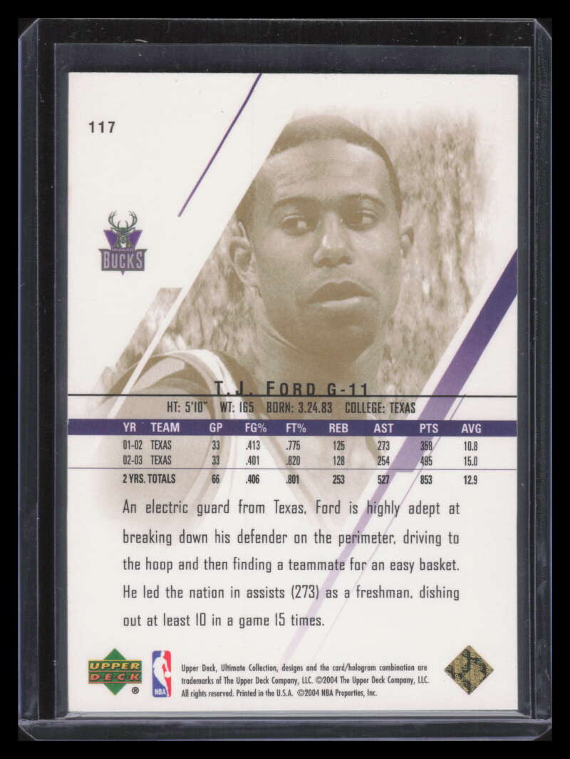 2003-04 Ultimate Collection Limited 117 T. J. Ford Rookie 5/25