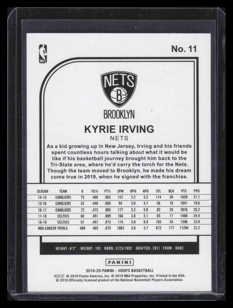 2019-20 Hoops Orange 11 Kyrie Irving 3/25
