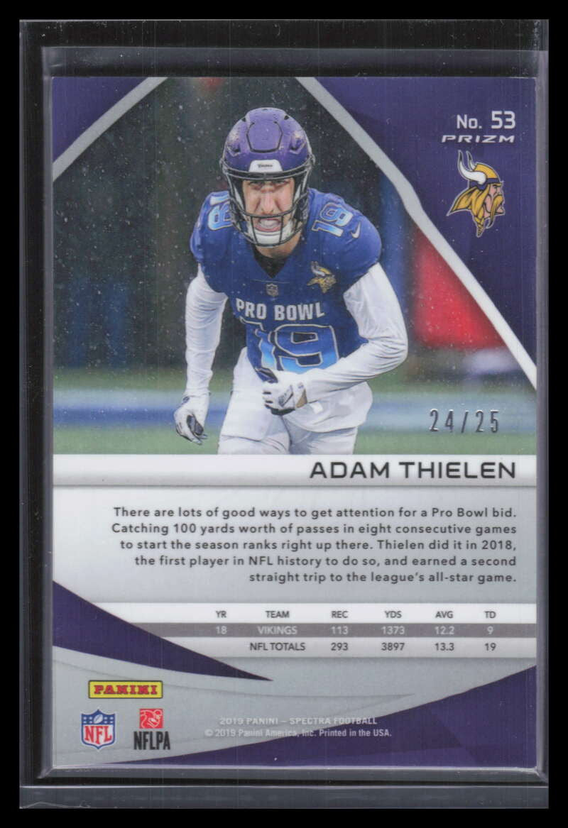 2019 Panini Spectra Neon Pink 53 Adam Thielen 24/25