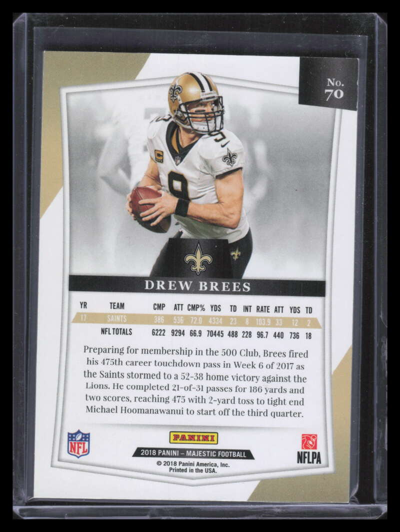 2018 Panini Majestic Gold 70 Drew Brees 45/50
