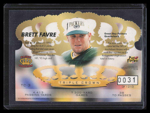 1996 Crown Royale Triple Crown Die Cuts 3 Brett Favre 31/1210