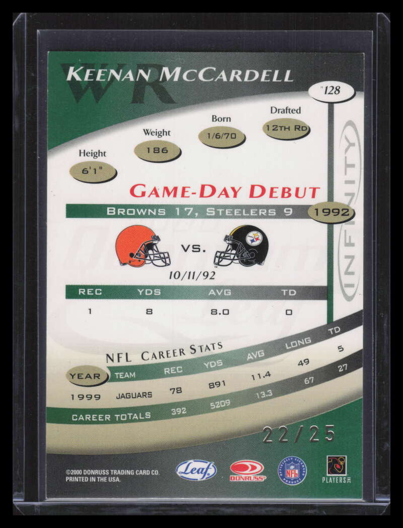 2000 Quantum Leaf Infinity Green 128 Keenan McCardell 22/25