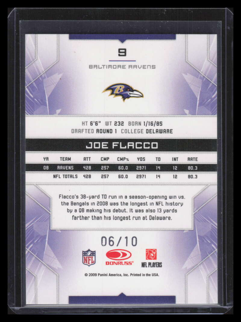 2009 Limited Silver Spotlight 9 Joe Flacco 6/10