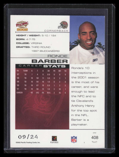 2002 Pacific Extreme LTD 408 Ronde Barber 9/24