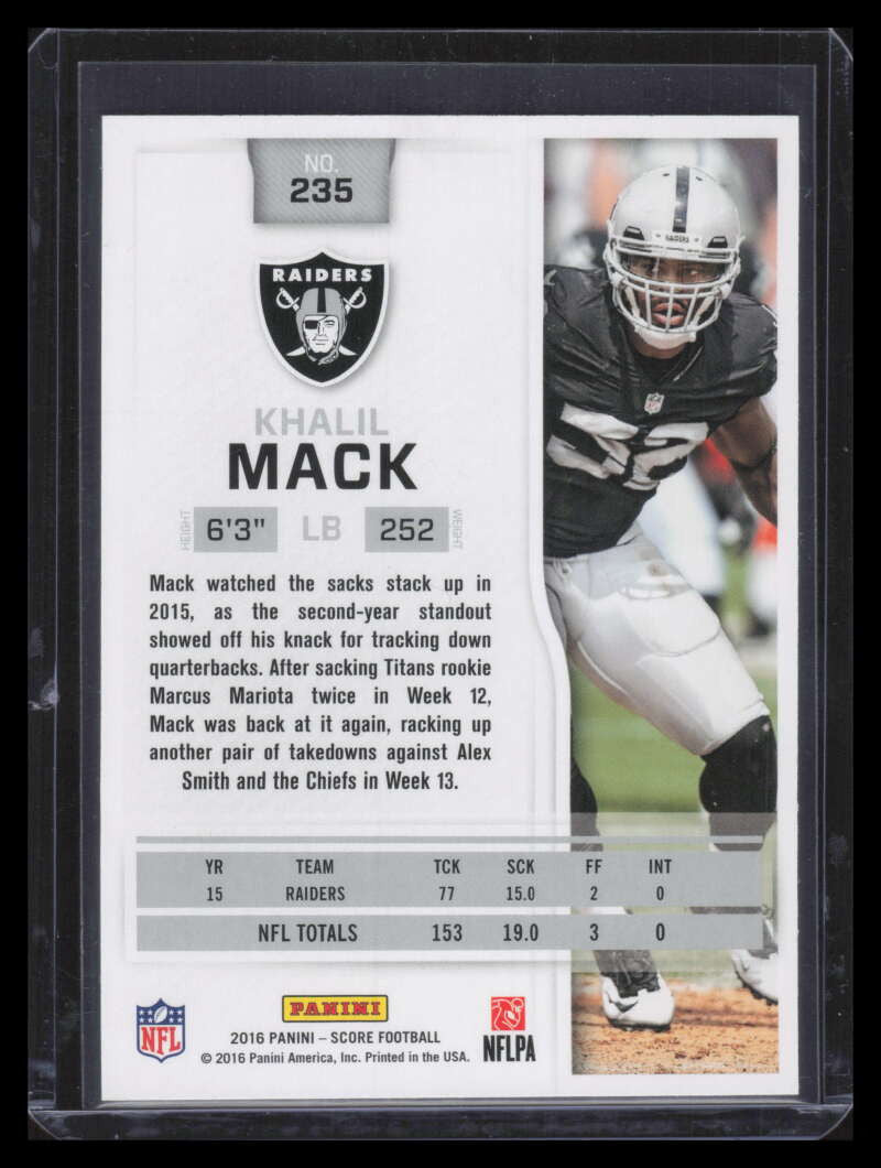 2016 Score Jumbo First Down 235 Khalil Mack 8/10