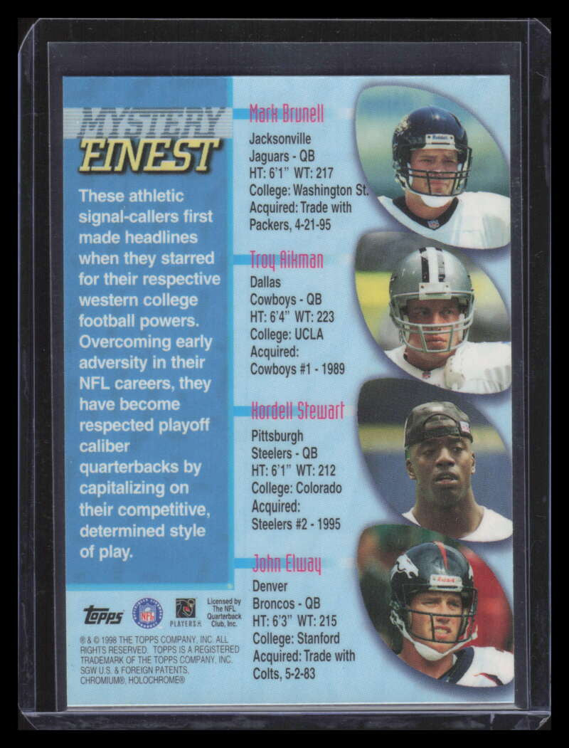 1998 Topps Mystery Finest Refractor m8 John Elway 154782