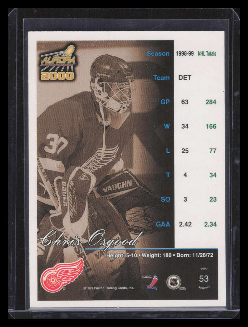 1999-00 Aurora Premiere Date 53 Chris Osgood 57/60