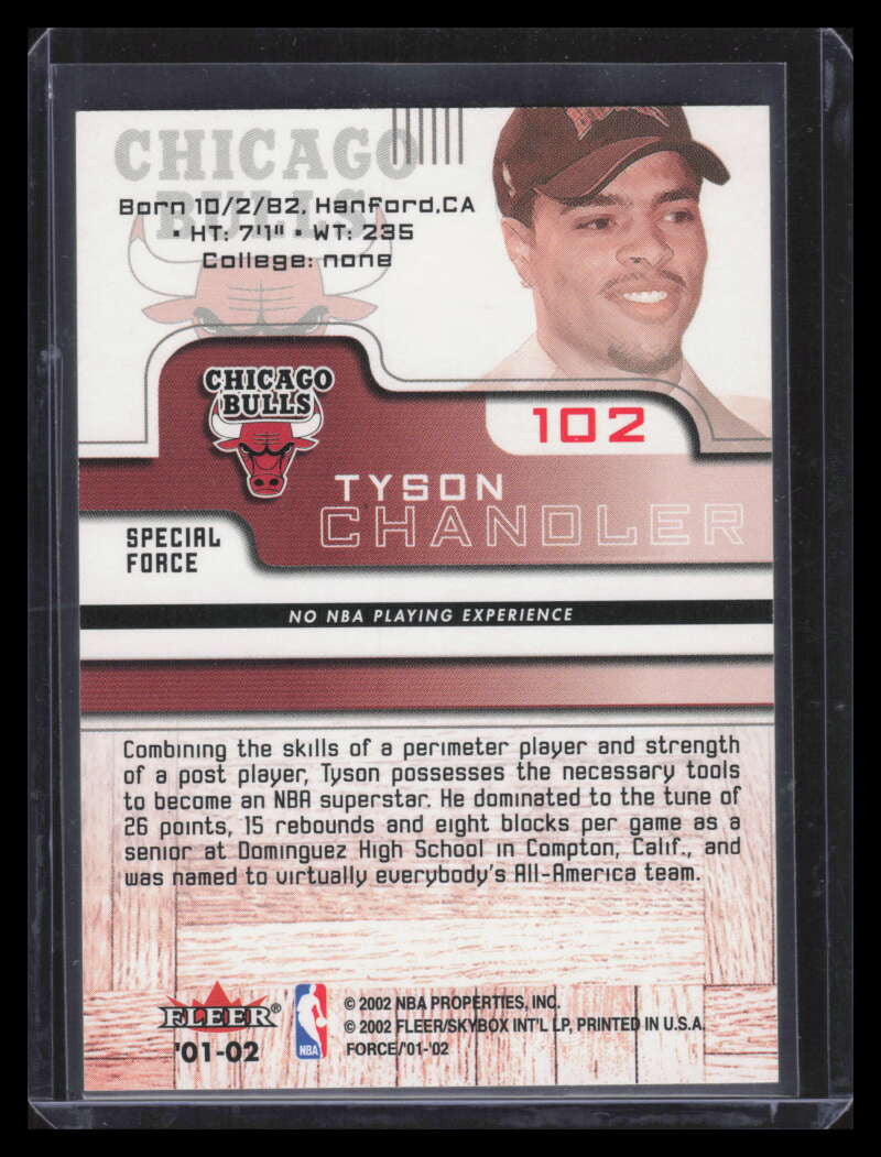 2001-02 Fleer Force Special Forces 102 Tyson Chandler Rookie 37/50