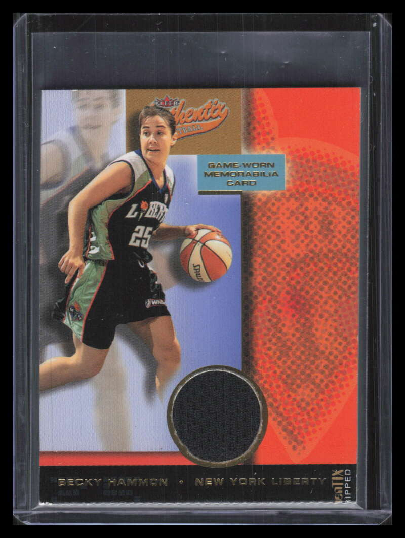 DELETE 179560 2002 Fleer Authentix WNBA Memorabilia Ripped 6 Becky Hammon Jersey 154855