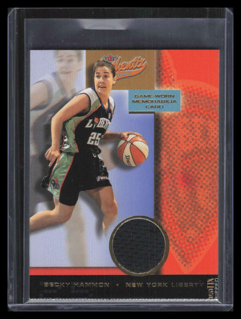 DELETE 179562 2002 Fleer Authentix WNBA Memorabilia Ripped 6 Becky Hammon Jersey 154857