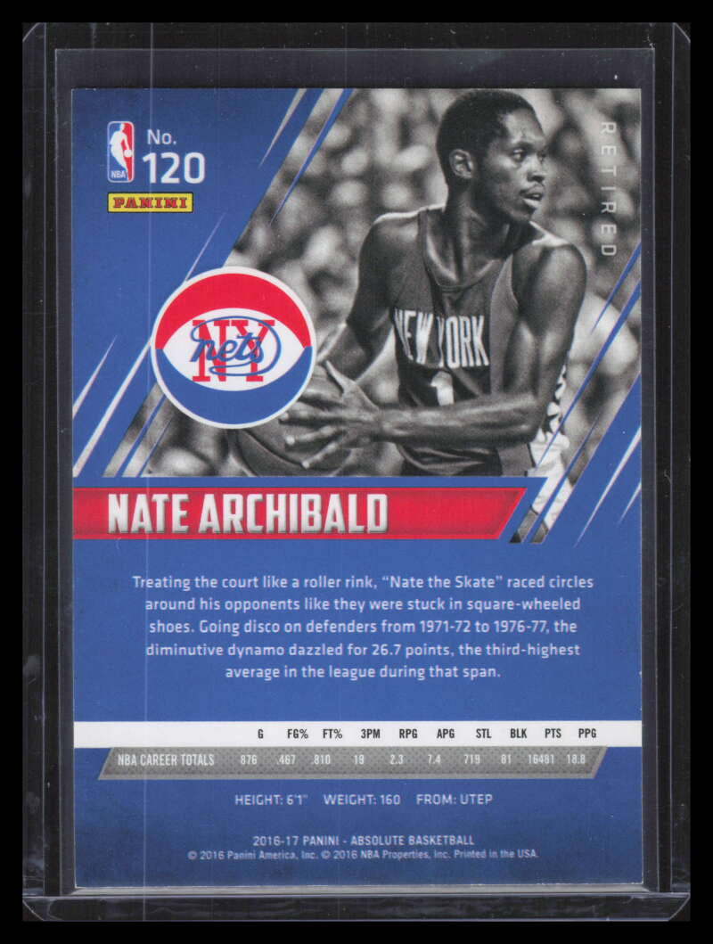 2016-17 Absolute Memorabilia Spectrum Gold 120 Nate Archibald 4/10