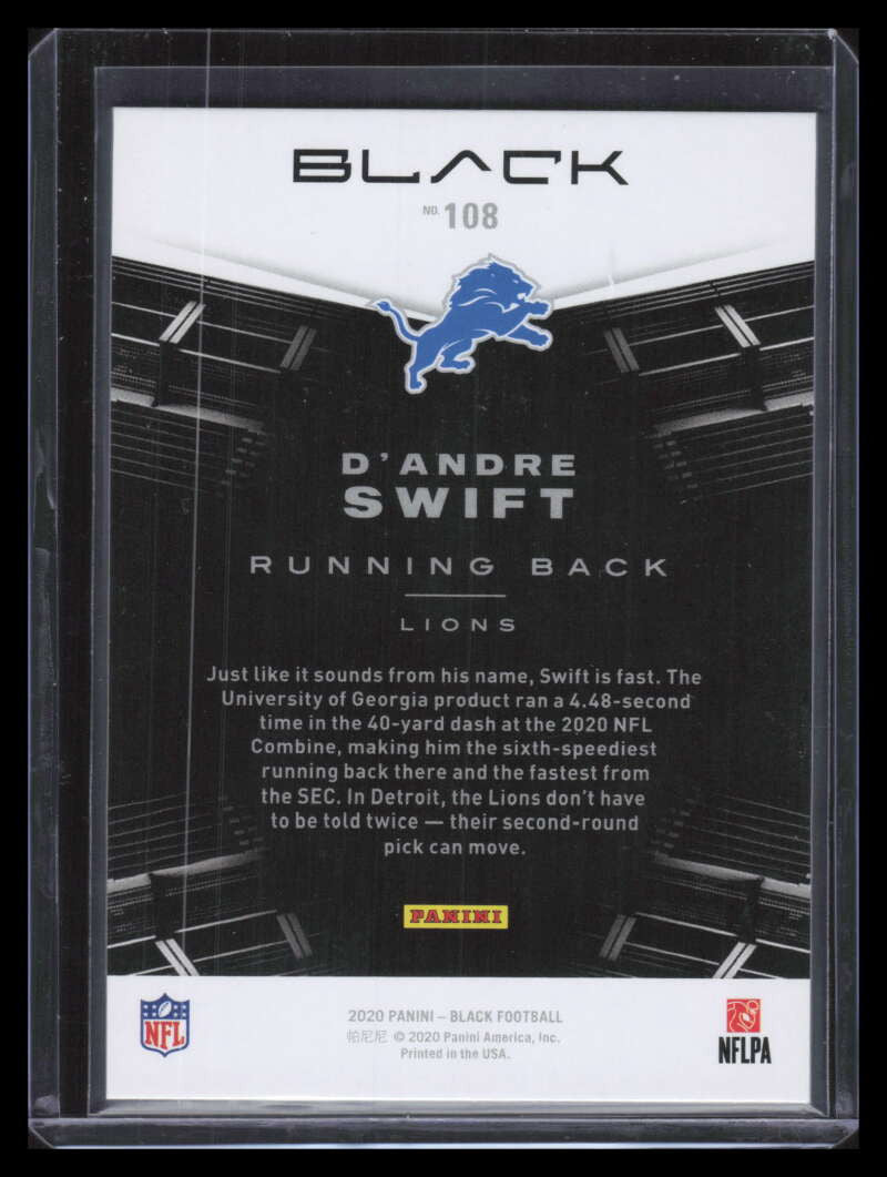 2020 Panini Black Copper 108 D'Andre Swift Rookie 21/25
