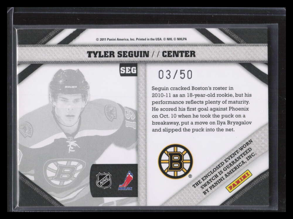 2010-11 Pinnacle Threads TS Tyler Seguin Rookie Jersey 3/50