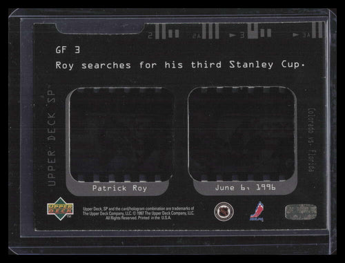1996-97 SP Game Film gf3 Patrick Roy