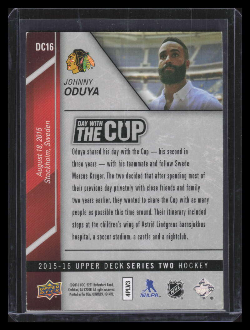 2015-16 Upper Deck Day With The Cup dc16 Johnny Oduya