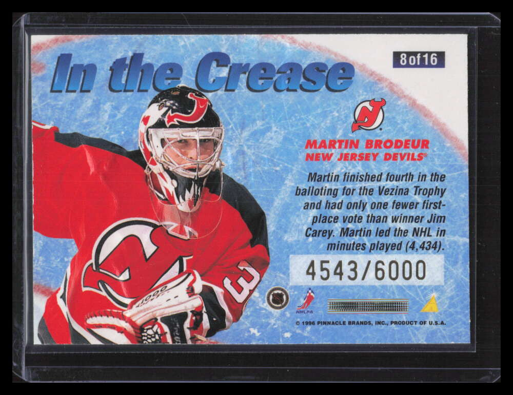 1996-97 Summit In The Crease 8 Martin Brodeur 4543/6000