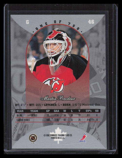 1996-97 Donruss Canadian Ice Red Press Proofs 46 Martin Brodeur /750 155035