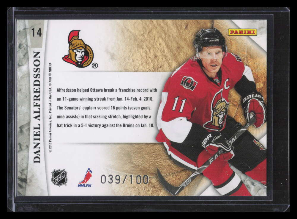 2010-11 Donruss Elite 14 Daniel Alfredsson 39/100