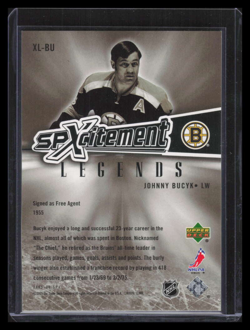 2005-06 SPx Xcitement Legends Gold XLBU Johnny Bucyk 83/99