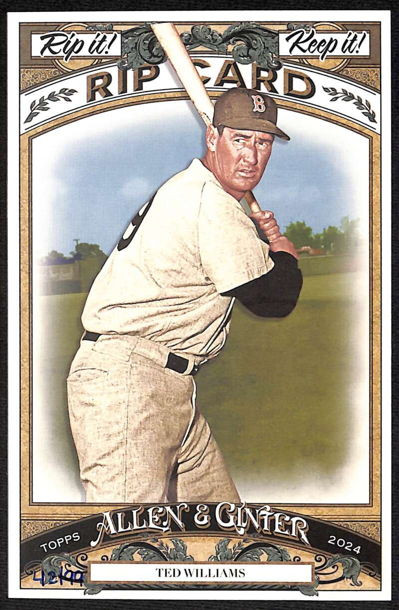 2024 Topps Allen and Ginter Box Topper Rip Cards Ted Williams UNRIPPED 42/99