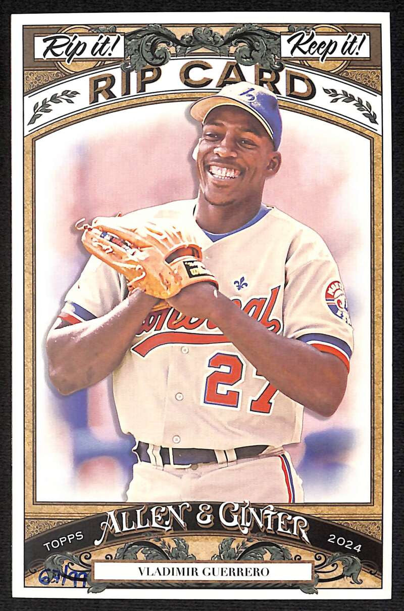 2024 Topps Allen Ginter Box Topper Rip Cards Vladimir Guerrero UNRIPPED 67/99