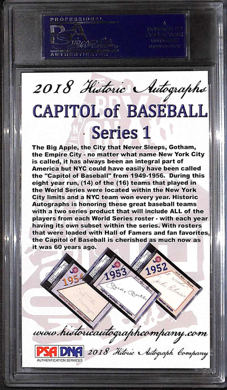 2018 Historic Autograph Capitol of Baseball Eddie Robinson PSA/DNA Cut Auto 3/15