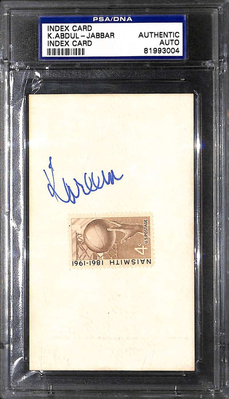 Kareem Abdul-Jabbar Index Card PSA/DNA Certified Authentic Auto
