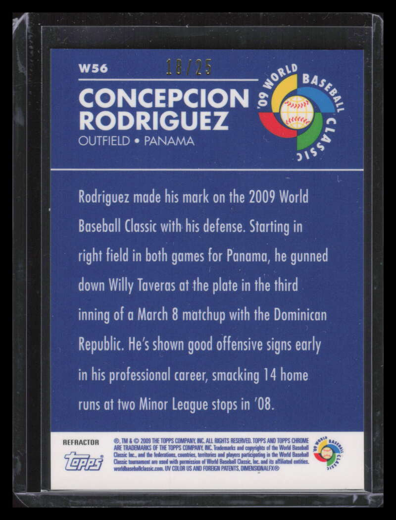 2009 Topps Chrome World Baseball Classic Red Refractor Concepcion Rodriguez /25