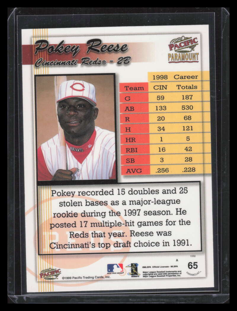 1999 Paramount Opening Day 65 Pokey Reese 25/74