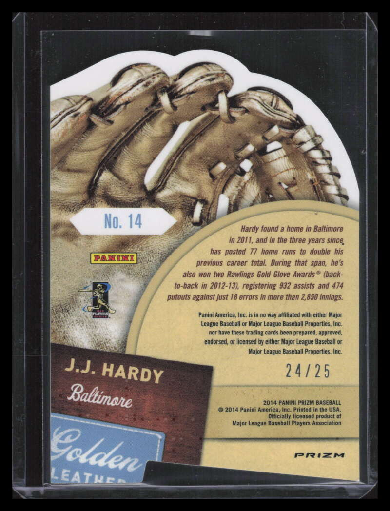 2014 Panini Prizm Gold Leather Die Cut Prizms Red Refractor 14 J. J. Hardy 24/25