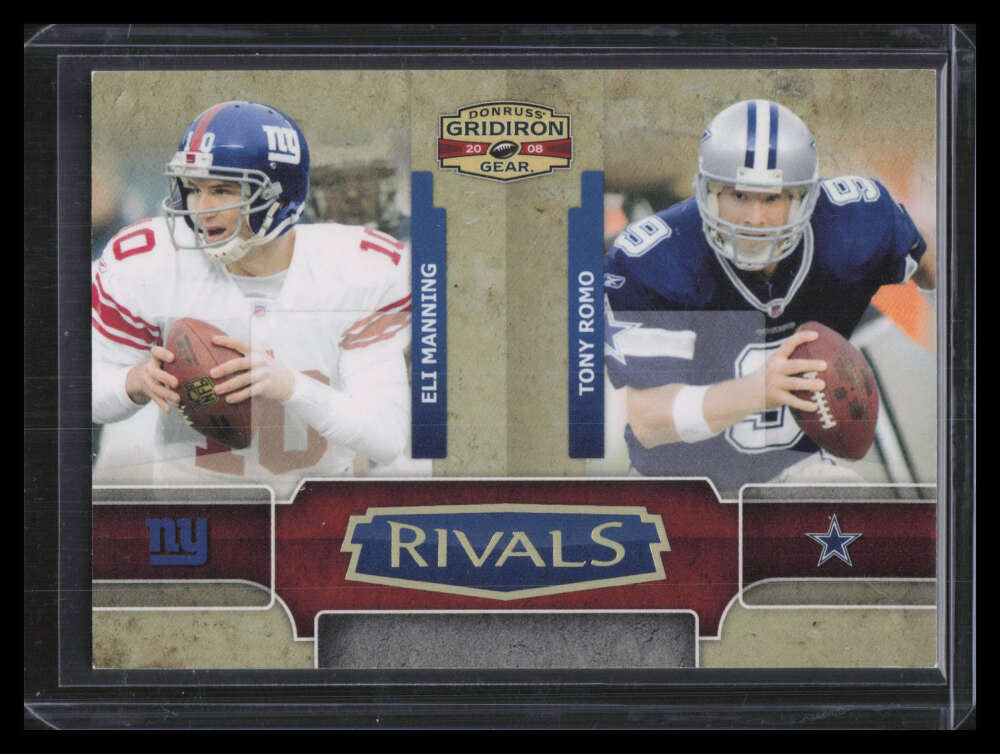 2008 Donruss Gridiron Gear Rivals Gold Holofoil 3 Tony Romo Eli Manning 71/100