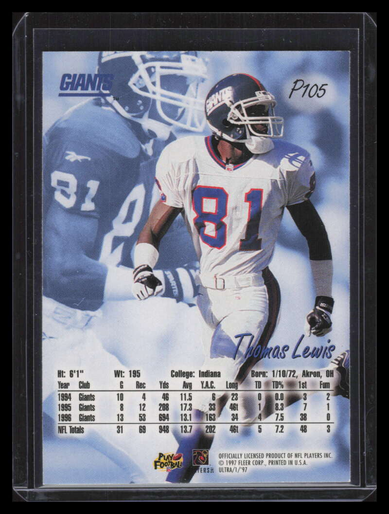 1997 Ultra Platinum Medallion p105 Thomas Lewis