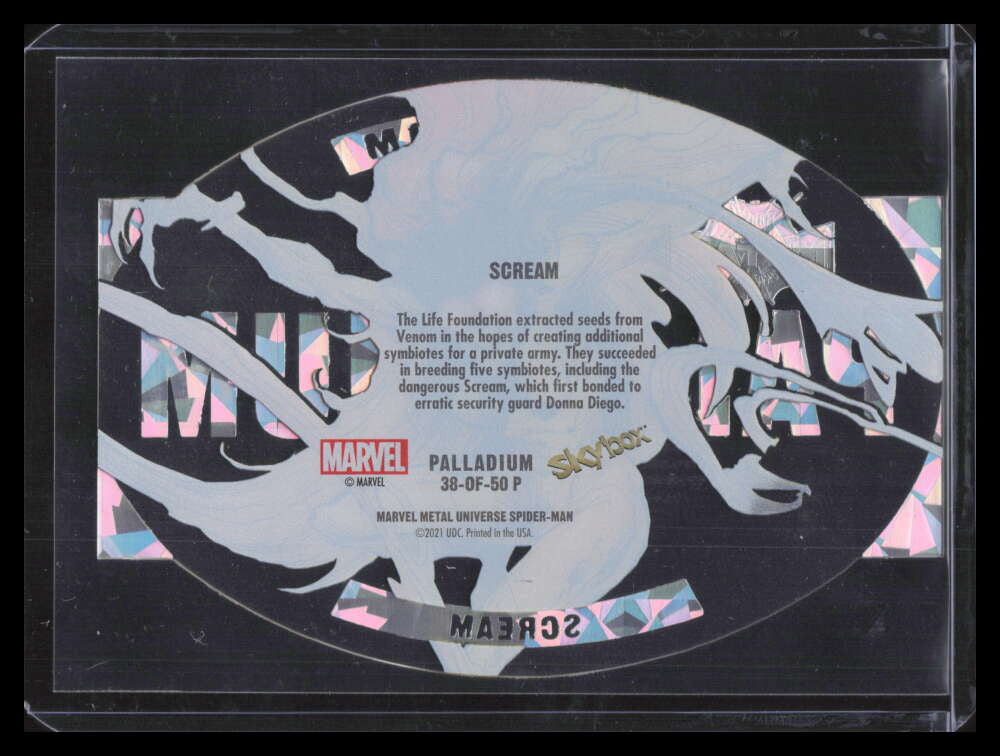 2022 SkyBox Marvel Metal Universe Spider-Man Palladium 38 Scream