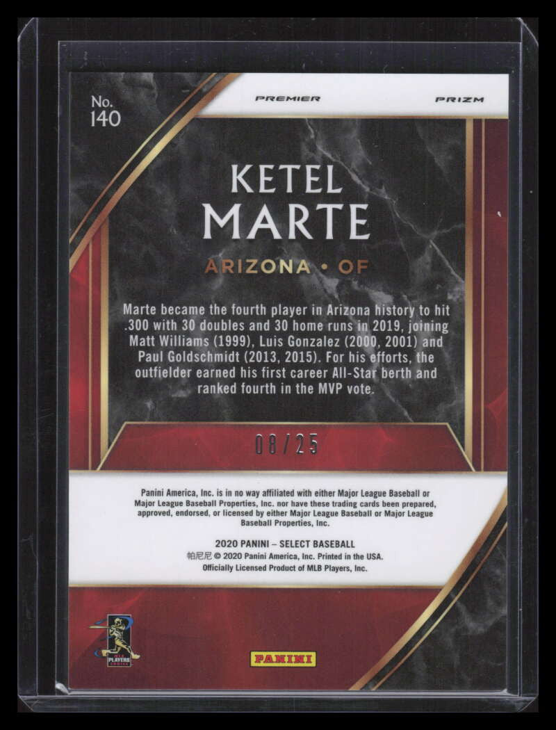 2020 Select Prizms Cracked Ice Refractor 140 Ketel Marte PRM 8/25 Premier