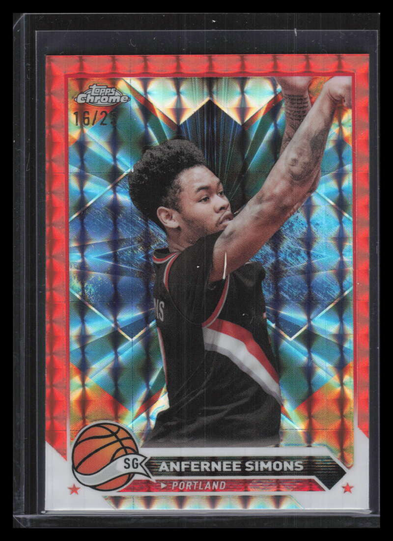 2023-24 Topps Chrome Orange Geometric Refractor 143 Anfernee Simons 16/25