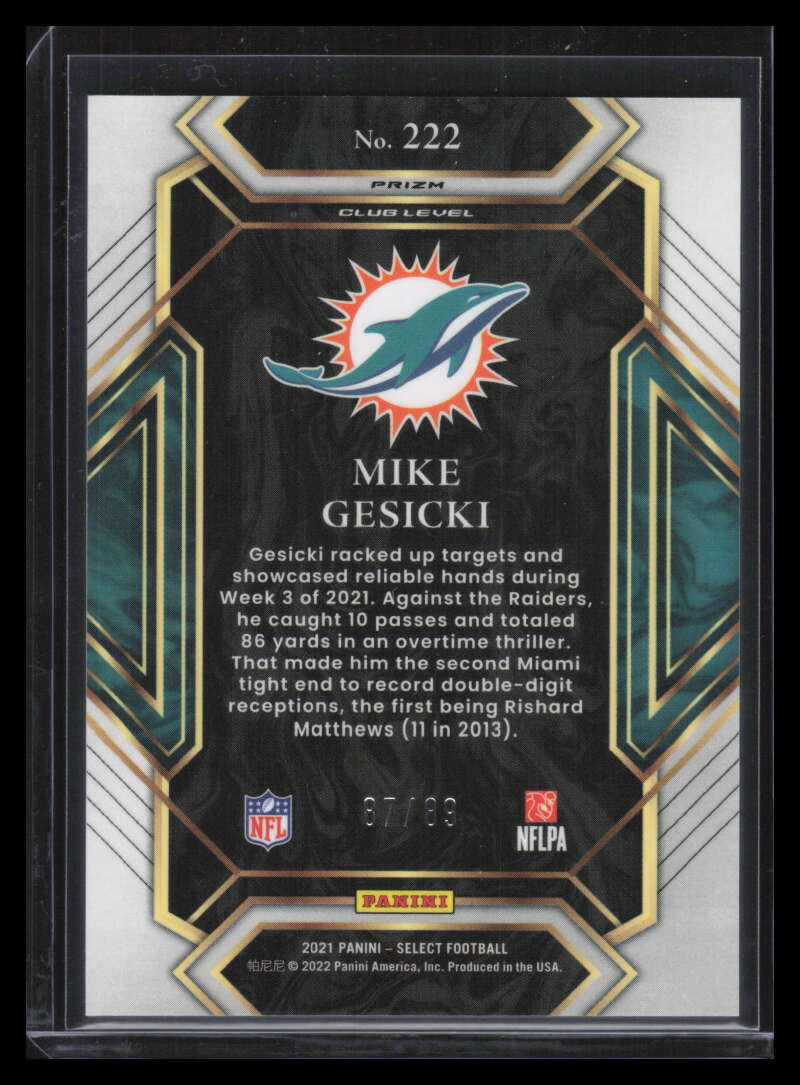 2021 Select Prizm Dragon Scale Refractor 222 Mike Gesicki 87/89 Club Level