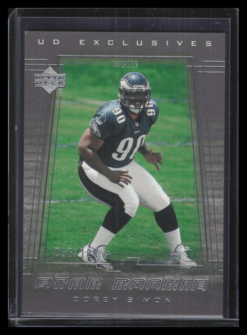2000 Upper Deck Exclusives Silver 226 Corey Simon Rookie 56/100