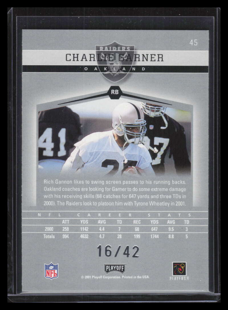 2001 Playoff Honors X's and O's 45 Charlie Garner 16/42