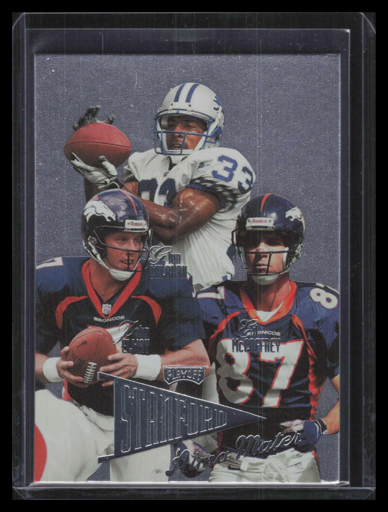 1998 Playoff Prestige Alma Maters 17 Glyn Milburn Ed McCaffrey John Elway