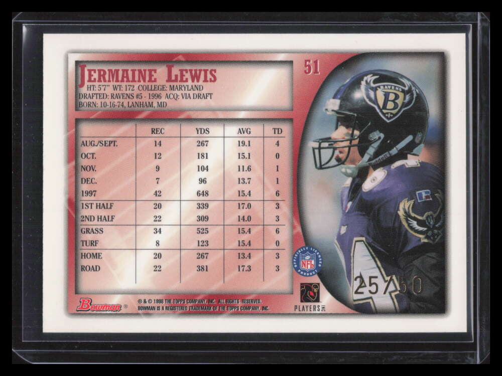 1998 Bowman Golden Anniversary 51 Jermaine Lewis 25/50