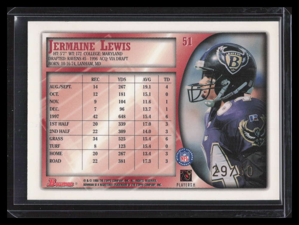1998 Bowman Golden Anniversary 51 Jermaine Lewis 29/50