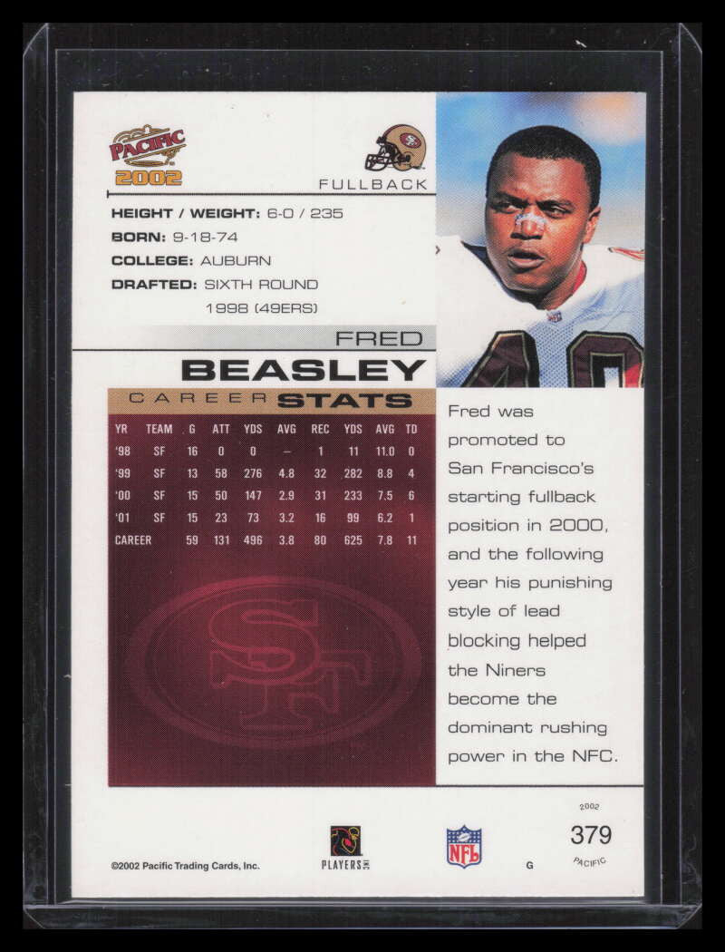 2002 Pacific Premiere Date 379 Fred Beasley 10/36