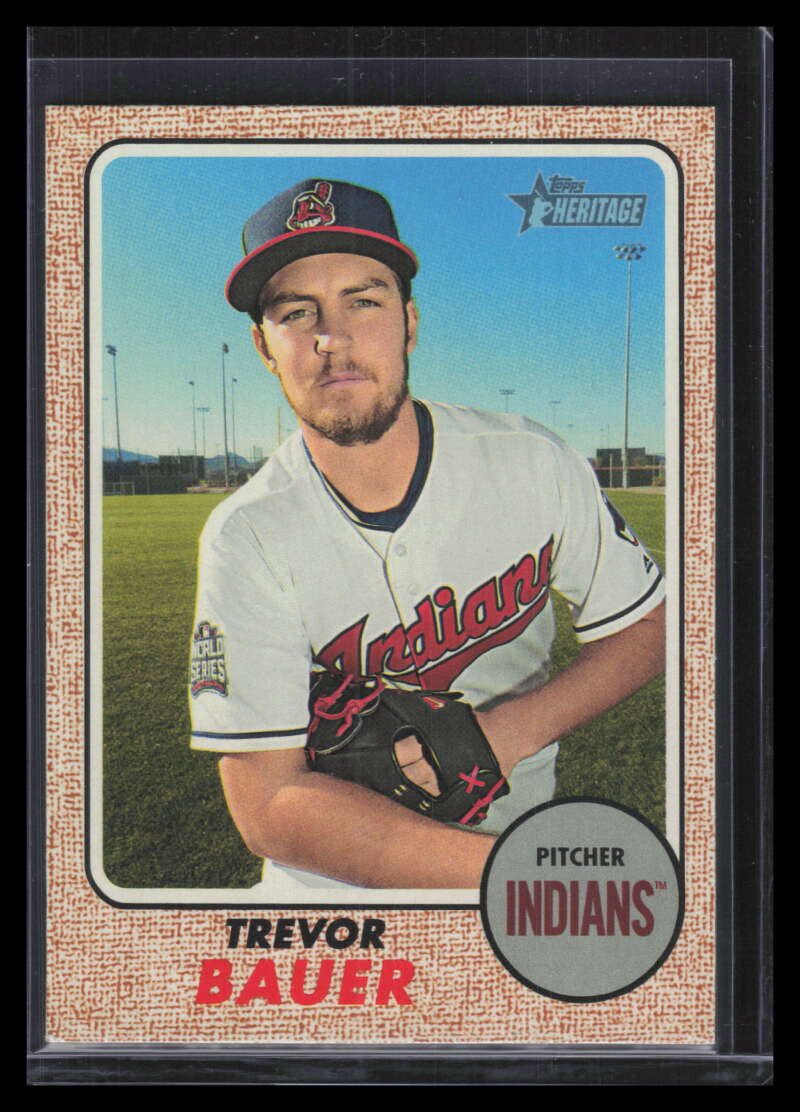 2017 Topps Heritage Bright Yellow Back 715 Trevor Bauer /25
