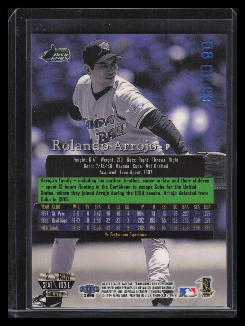 1999 Flair Showcase Legacy Collection Row 2 103 Rolando Arrojo 8/99