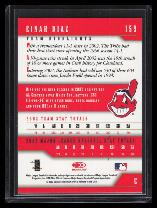 2003 Donruss Team Heroes Master Team Set 159 Einar Diaz 3/15