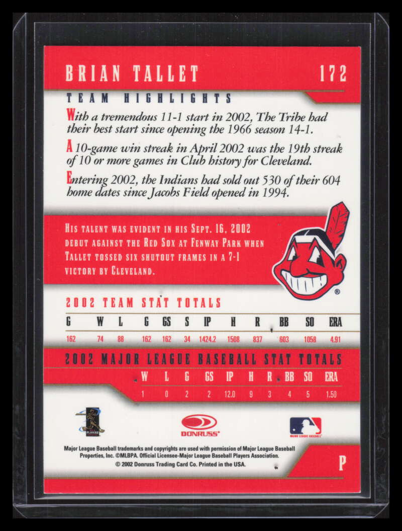 2003 Donruss Team Heroes Master Team Set 172 Brian Tallet 3/15