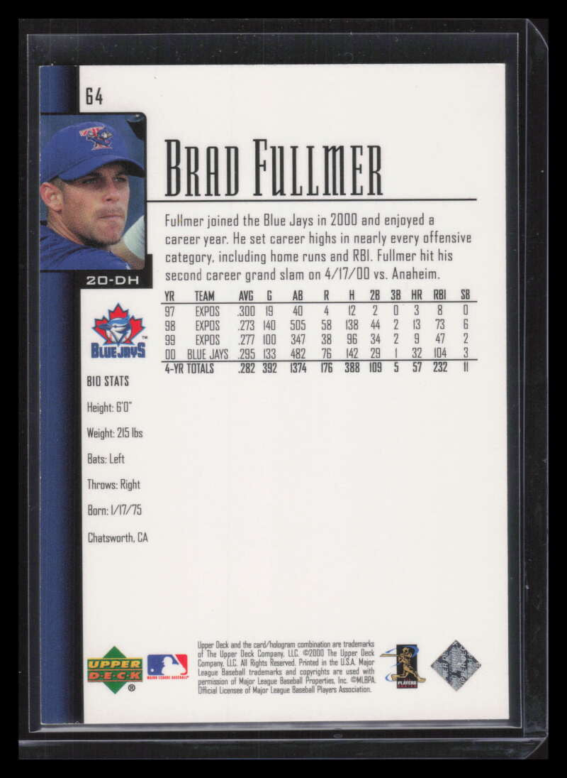 2001 Upper Deck Exclusives Gold 64 Brad Fullmer 16/25
